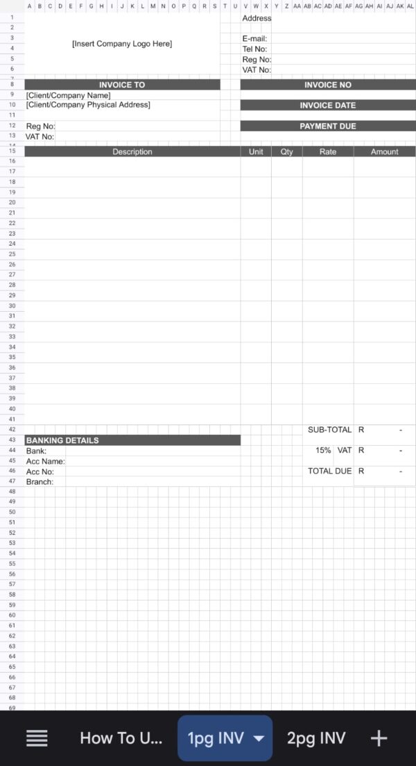 Automated Invoice Template (South Africa) - Image 4
