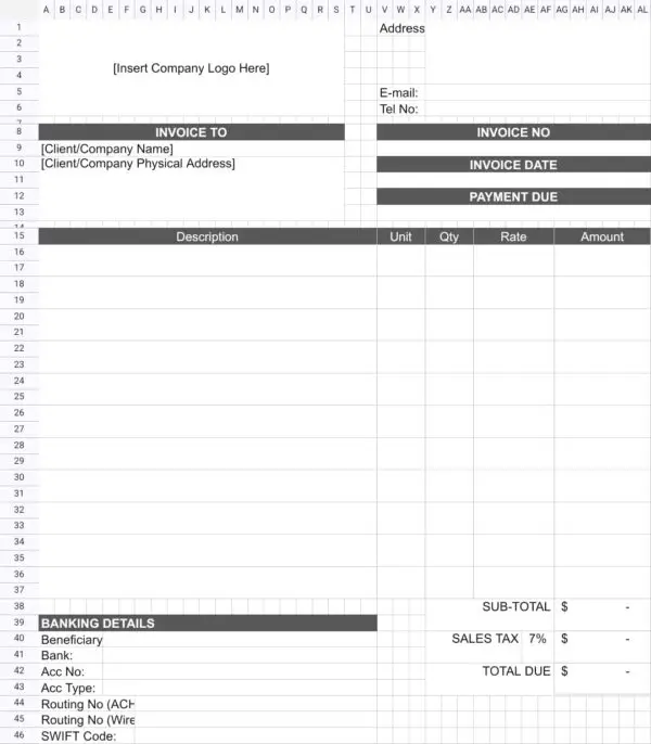 Automated Invoice Template (United States) - Image 2