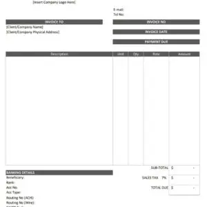 Automated Invoice Template (United States)